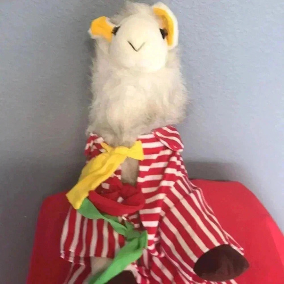 GUND LLAMMA IN PAJAMAS STUFFED ANIMAL  PLUSH GOOD CONDITION REMOVABLE PAJAMAS - Picture 9 of 9